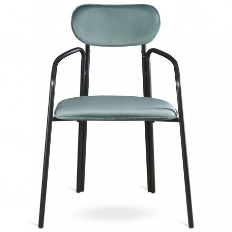 Стул ror, round, велюр, черный/зеленый