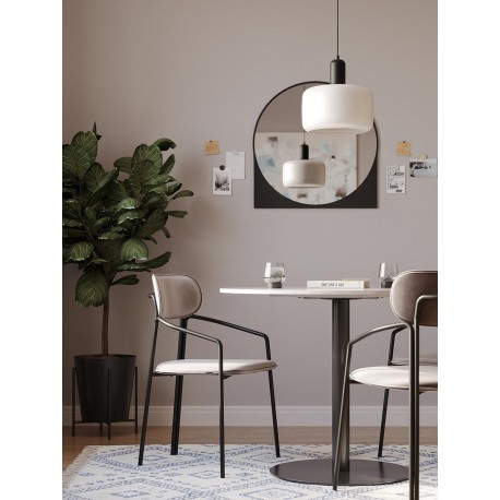 Стул ror, round, велюр, черный/серый