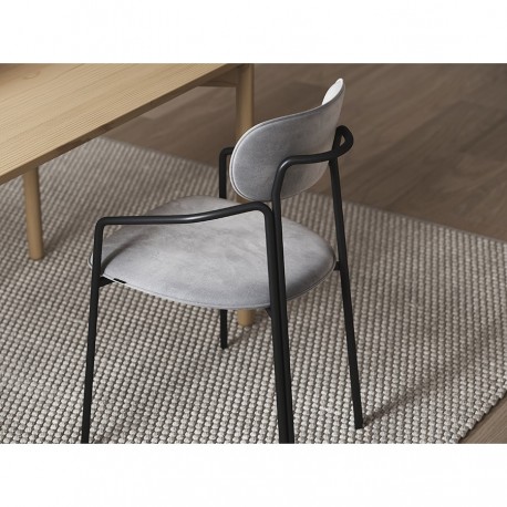 Стул ror, round, велюр, черный/серый