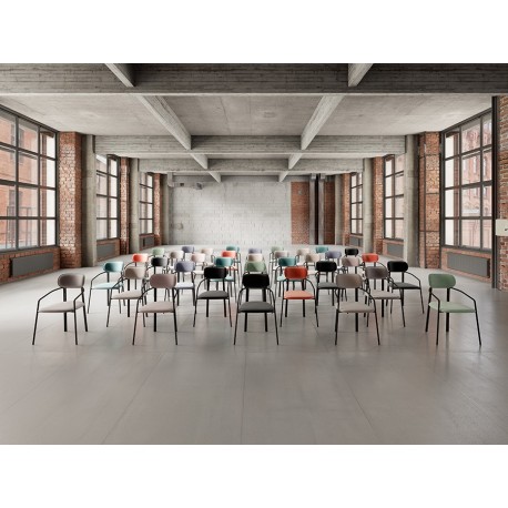 Стул ror, round, велюр, черный/серый