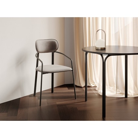 Стул ror, round, велюр, черный/серый