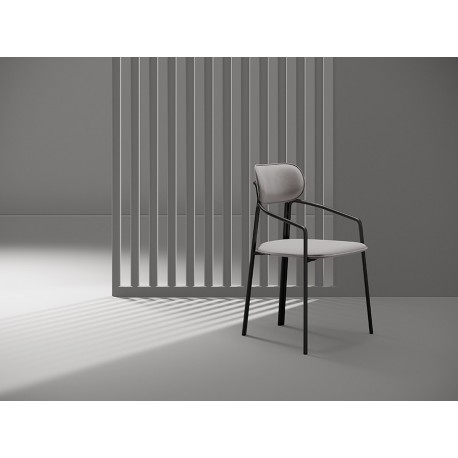 Стул ror, round, велюр, черный/серый