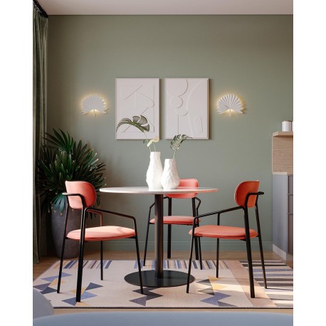 Стул ror, round, велюр, черный/темно-красный