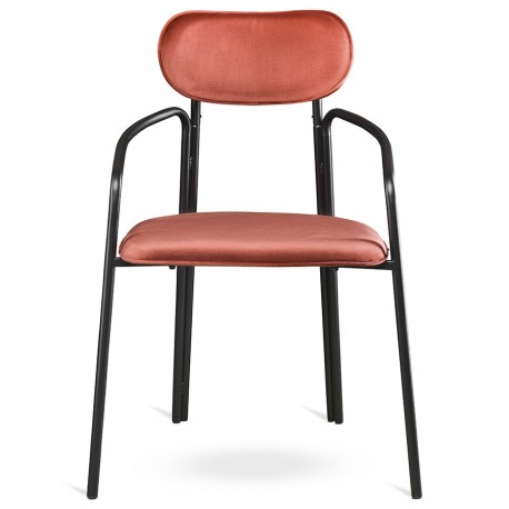 Стул ror, round, велюр, черный/темно-красный