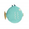 Подушка Delmare из 100% хлопка в форме рыбы бирюзового цвета Ø 45 см