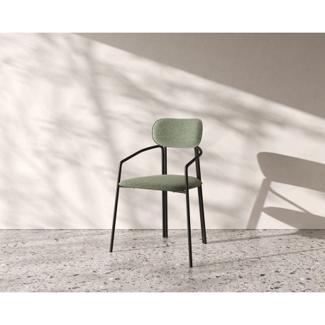 Стул ror, round, рогожка, черный/зеленый