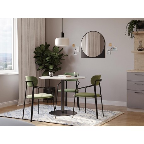 Стул ror, round, рогожка, черный/зеленый