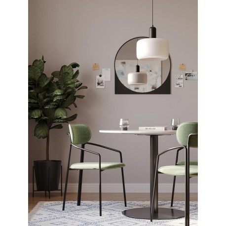 Стул ror, round, рогожка, черный/зеленый