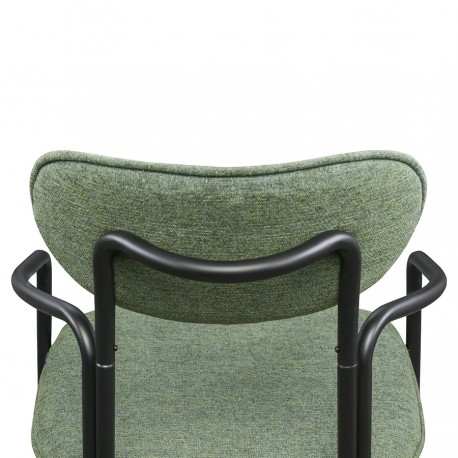 Стул ror, round, рогожка, черный/зеленый