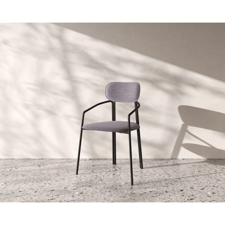 Стул ror, round, рогожка, черный/серый