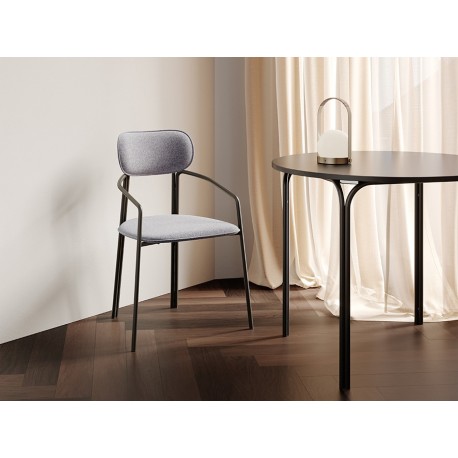 Стул ror, round, рогожка, черный/серый