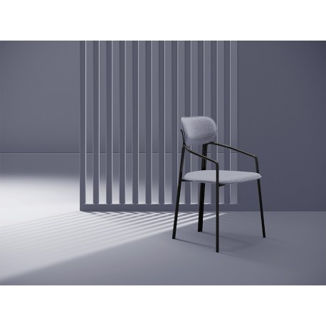 Стул ror, round, рогожка, черный/серый