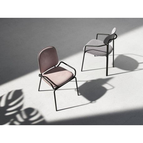 Стул ror, round, рогожка, черный/серый