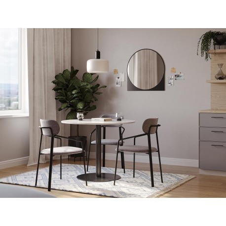 Стул ror, round, рогожка, черный/серый