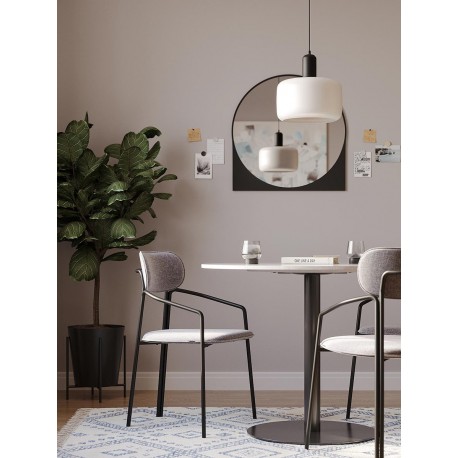 Стул ror, round, рогожка, черный/серый