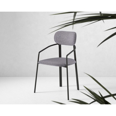 Стул ror, round, рогожка, черный/серый