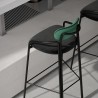 Стул барный ror, round, велюр, черный/темно-зеленый/черный