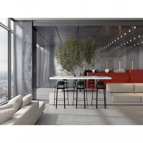 Стул барный ror, round, велюр, черный/темно-зеленый/черный