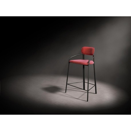 Стул барный ror, round, велюр, черный/темно-красный