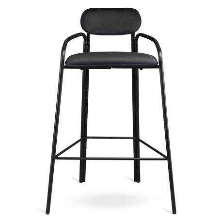 Стул барный ror, round, велюр, черный/черный