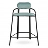Стул полубарный ror, round, велюр, черный/светло-бирюзовый