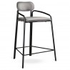 Стул полубарный ror, round, велюр, черный/серый