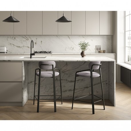 Стул полубарный ror, round, велюр, черный/серый