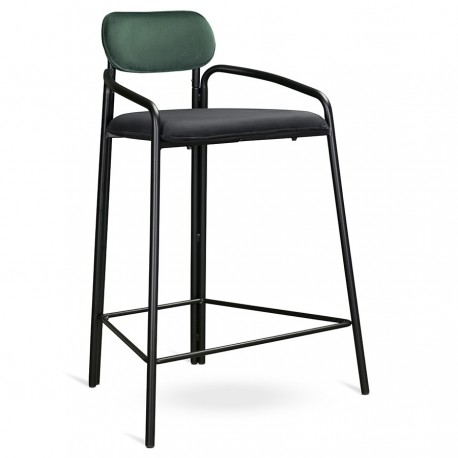 Стул полубарный ror, round, велюр, черный/темно-зеленый/черный