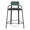 Стул полубарный ror, round, велюр, черный/темно-зеленый/черный