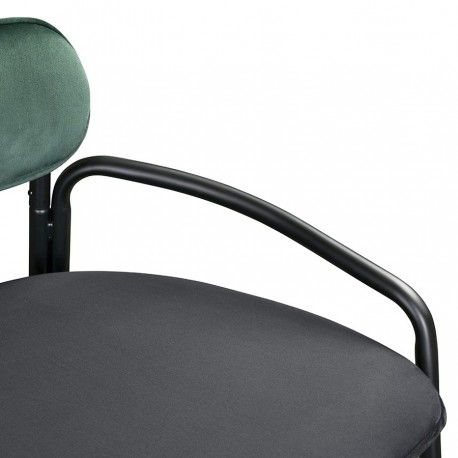 Стул полубарный ror, round, велюр, черный/темно-зеленый/черный