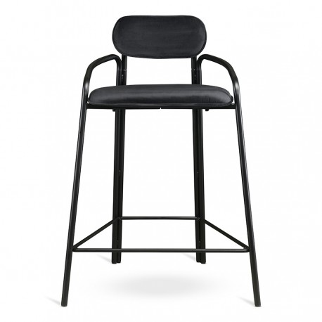 Стул полубарный ror, round, велюр, черный/черный