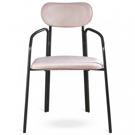 Набор из 2 стульев ror, round, велюр, черный/розовый