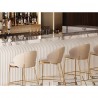 Стул полубарный coral, велюр, серо-бежевый
