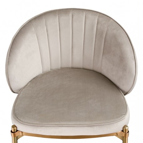 Стул полубарный coral, велюр, серо-бежевый