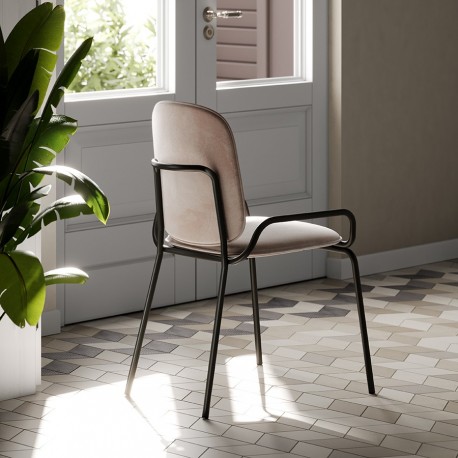 Стул ror, 2 frame, велюр, черный/бежевый