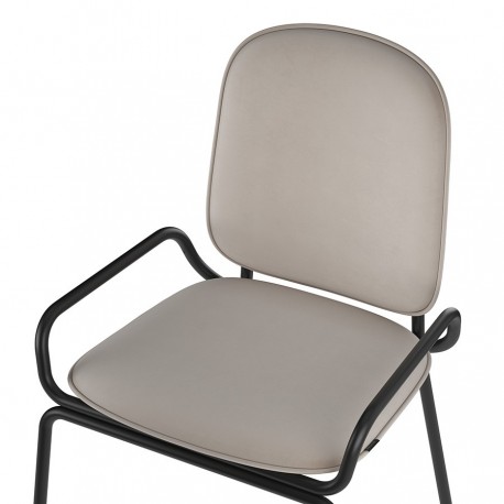 Стул ror, 2 frame, велюр, черный/бежевый