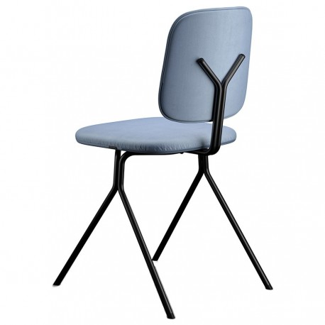 Стул ror, y, велюр, черный/голубой/желтый