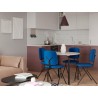 Стул ror, y, велюр, черный/темно-голубой