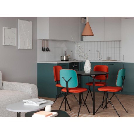 Стул ror, y, велюр, черный/темно-красный/зелено-синий