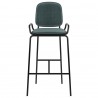 Стул барный ror, 2 frame, велюр, черный/зеленый