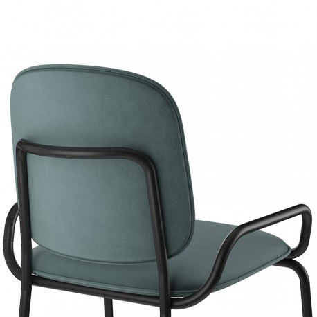 Стул барный ror, 2 frame, велюр, черный/зеленый