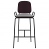 Стул барный ror, 2 frame, велюр, черный/пурпурный/серый