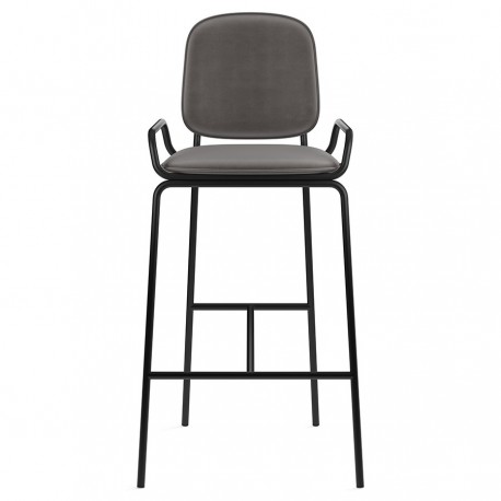 Стул барный ror, 2 frame, велюр, черный/серый
