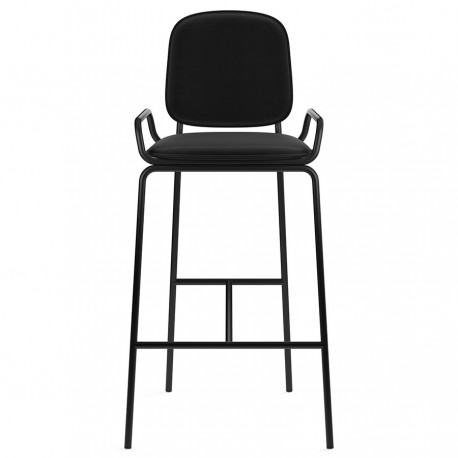 Стул барный ror, 2 frame, велюр, черный/черный