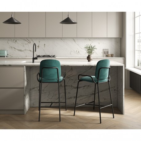 Стул полубарный ror, 2 frame, велюр, черный/зеленый