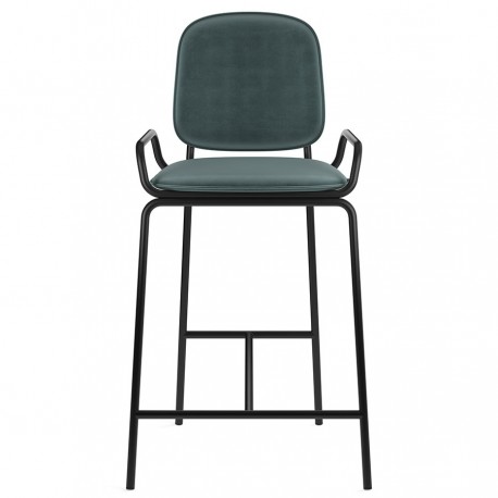 Стул полубарный ror, 2 frame, велюр, черный/зеленый