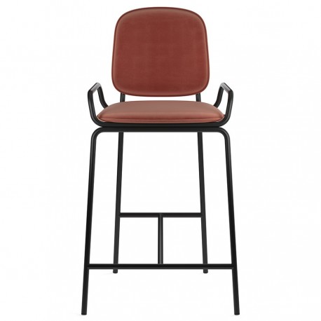 Стул полубарный ror, 2 frame, велюр, черный/темно-красный