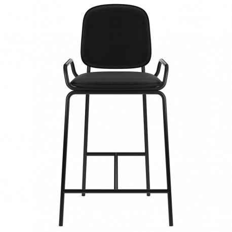 Стул полубарный ror, 2 frame, велюр, черный/черный