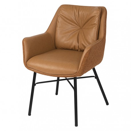 Стул allar, экокожа, рогожка, коричневый