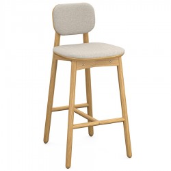 Стул барный с обивкой saga, рогожка, бежевый